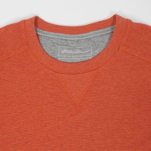 画像2: 00's Eddie Bauer 前V サーマルカットソー "ORANGE" (2)
