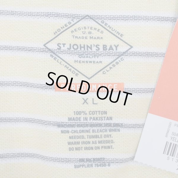画像2: 00's ST JOHN'S BAY マルチボーダー柄 ポロシャツ "DEADSTOCK" (2)