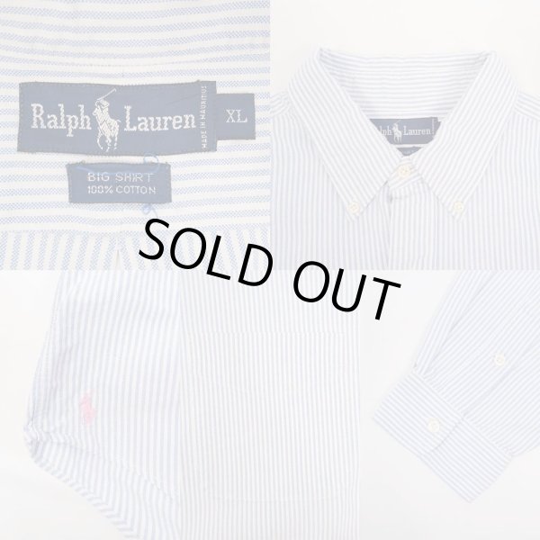 画像3: 90's Polo Ralph Lauren ストライプ柄 ボタンダウンシャツ “BIG SHIRT” (3)