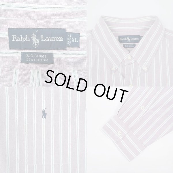 画像3: 90's Polo Ralph Lauren マルチストライプ柄 ボタンダウンシャツ "BIG SHIRT" (3)