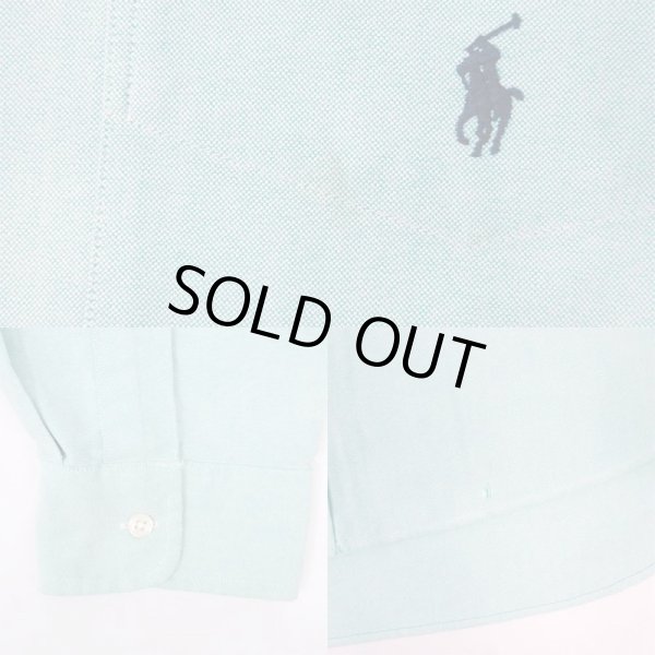 画像4: 90's Polo Ralph Lauren ボタンダウンシャツ “BIG SHIRT / Pale Green” (4)