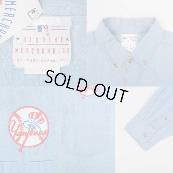 画像3: 90's New York Yankees シャンブレー ボタンダウンシャツ "DEADSTOCK" (3)