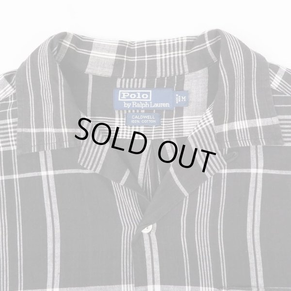 画像3: 90's Polo Ralph Lauren オープンカラーシャツ "CALDWELL / BLACK Plaid" (3)
