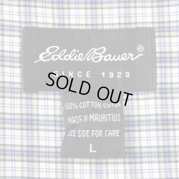 画像2: 00's Eddie Bauer S/S ボタンダウンシャツ “BLUE Plaid” (2)
