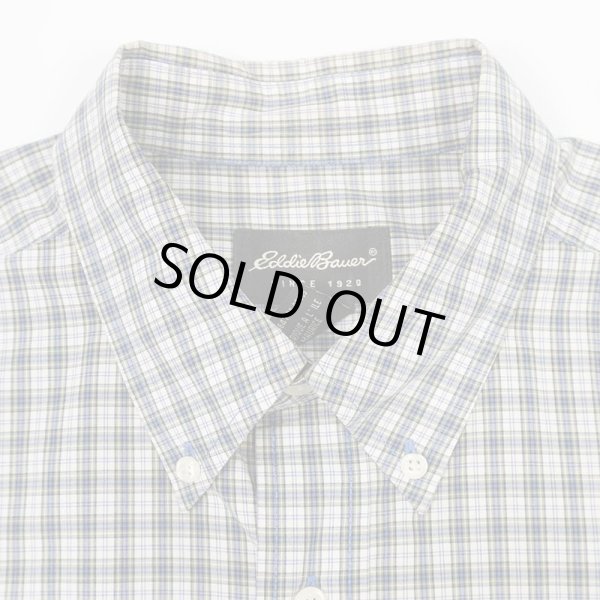 画像3: 00's Eddie Bauer S/S ボタンダウンシャツ “BLUE Plaid” (3)
