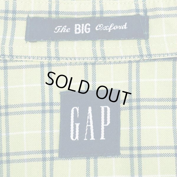 画像2: Early 00's OLD GAP ボタンダウンシャツ "The BIG Oxford / GREEN Plaid" (2)