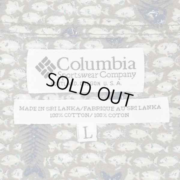 画像2: Late 90's Columbia 総柄 S/S ボタンダウンシャツ (2)