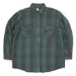 画像1: 90's OSHKOSH ヘビーネルシャツ "Black×Green Ombre Plaid" (1)