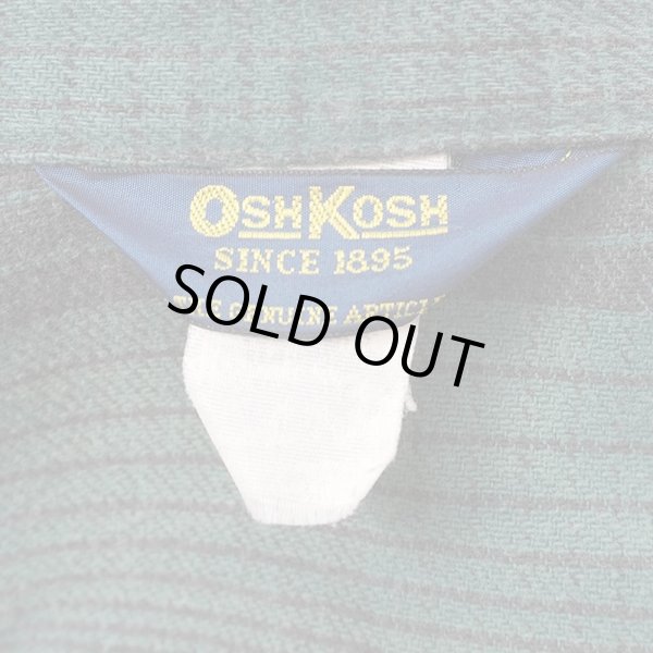 画像2: 90's OSHKOSH ヘビーネルシャツ "Black×Green Ombre Plaid" (2)