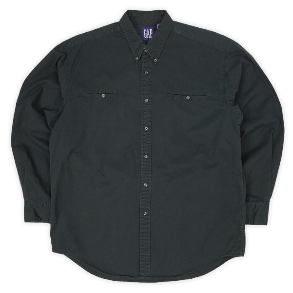 画像1: 90's OLD GAP ボタンダウンシャツ "BLACK" (1)