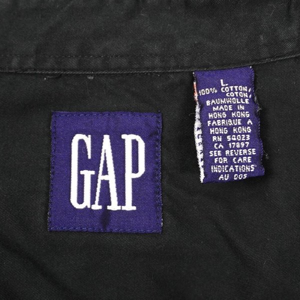 画像2: 90's OLD GAP ボタンダウンシャツ "BLACK" (2)