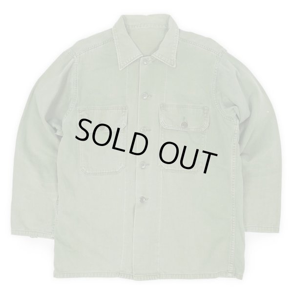 画像1: 60's Local Made コットンサテン ユーティリティーシャツ (1)