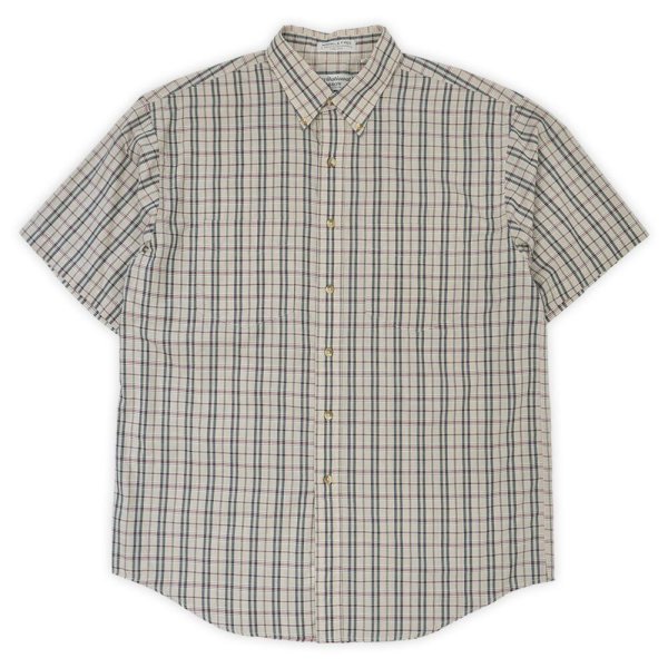 画像1: 00's ARROW S/S ボタンダウンシャツ "Beige Plaid" (1)