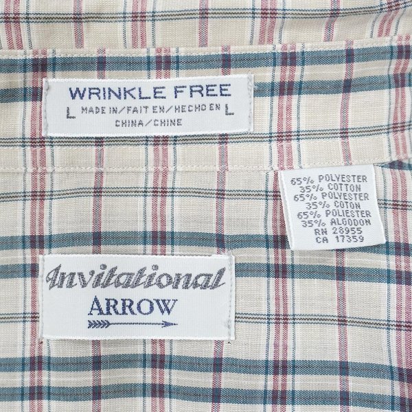 画像2: 00's ARROW S/S ボタンダウンシャツ "Beige Plaid" (2)