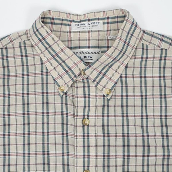 画像3: 00's ARROW S/S ボタンダウンシャツ "Beige Plaid" (3)