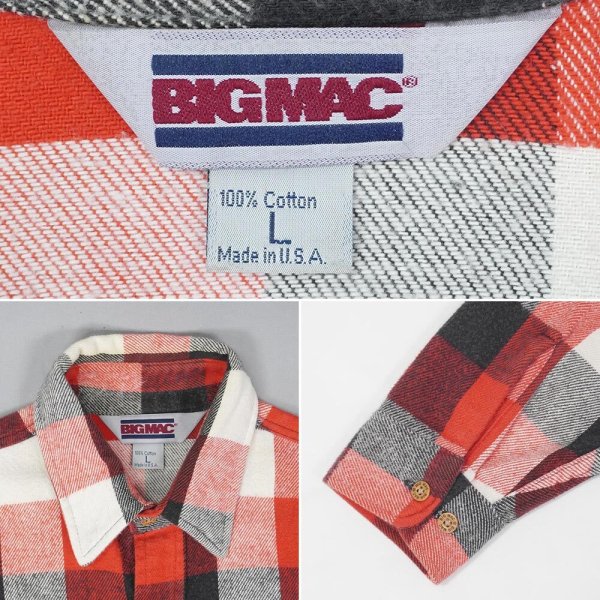 画像2: 80's BIG MAC ブロックチェック柄 ヘビーネルシャツ "MADE IN USA" (2)