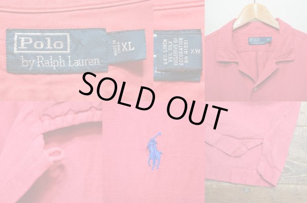 画像3: 90's Polo Ralph Lauren S/S オープンカラーシャツ “HBT織り / LINEN×SILK” (3)