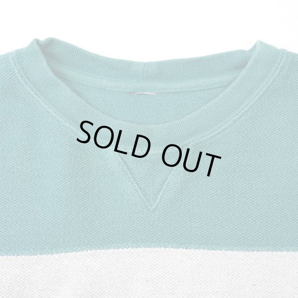 画像3: 90-00's LANDS' END コットンピケ スウェット “GREEN × GRAY” (3)