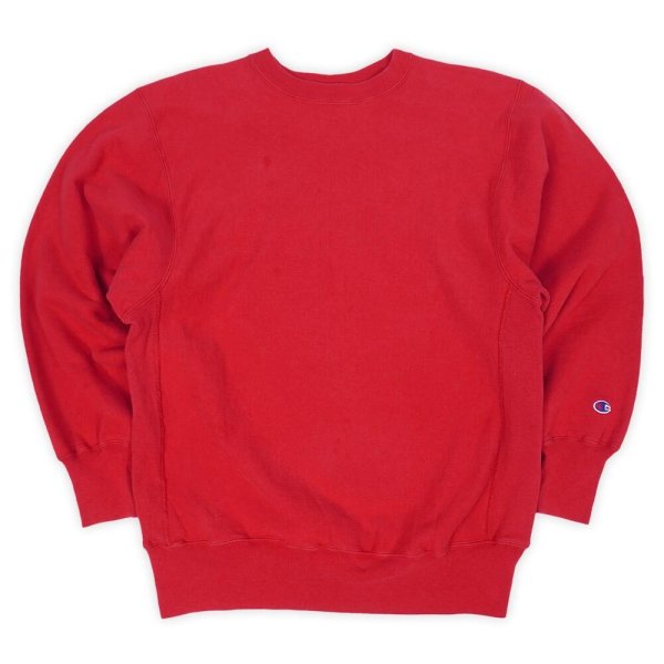 画像1: 90-00's Champion リバースウィーブ スウェット "目無し / RED" (1)
