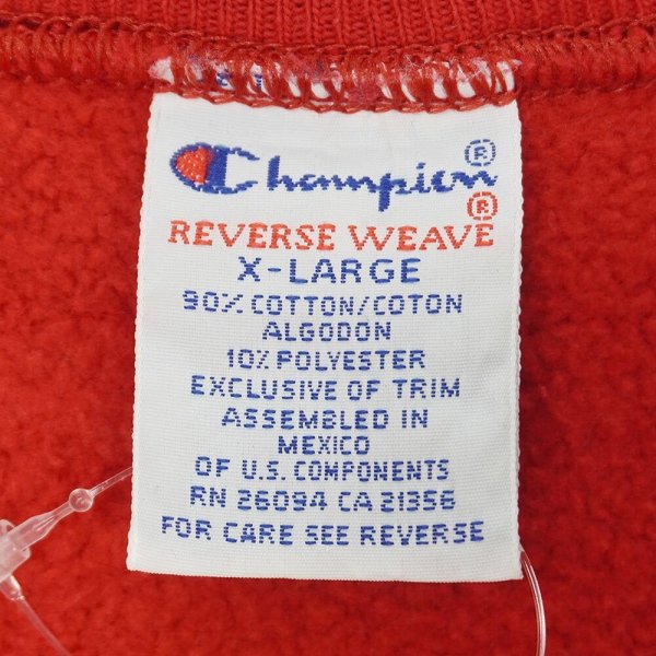 画像2: 90-00's Champion リバースウィーブ スウェット "目無し / RED" (2)