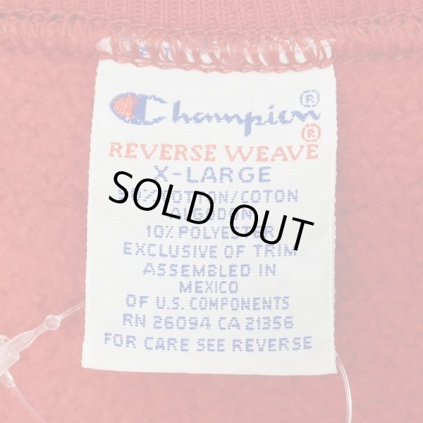 画像2: 90-00's Champion リバースウィーブ スウェット "目無し / RED" (2)