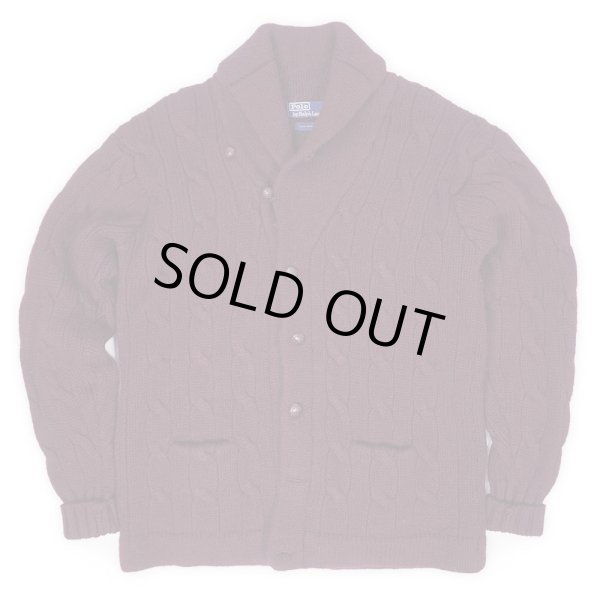 画像1: 90's Polo Ralph Lauren ローゲージ ショールカラーカーディガン (1)