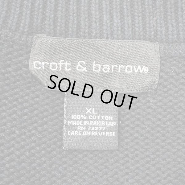 画像2: 90's croft & barrow 前V コットンニット "BLACK" (2)