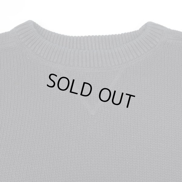 画像3: 90's croft & barrow 前V コットンニット "BLACK" (3)