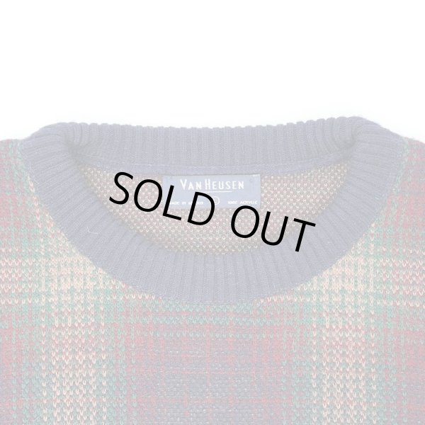 画像3: 90's VAN HEUSEN オンブレチェック柄 アクリルニット (3)
