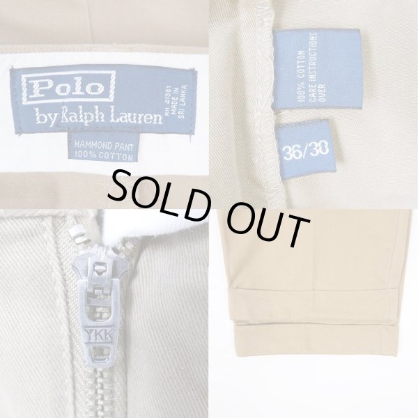 画像3: 90's Polo Ralph Lauren 2タック チノトラウザー "HAMMOND PANT / W36 L30" (3)