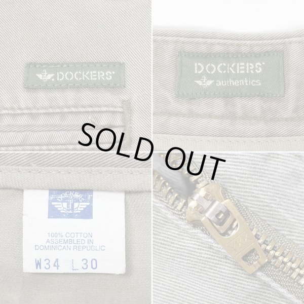 画像3: 90's DOCKERS 2タック チノトラウザー "KHAKI / W34 L30" (3)