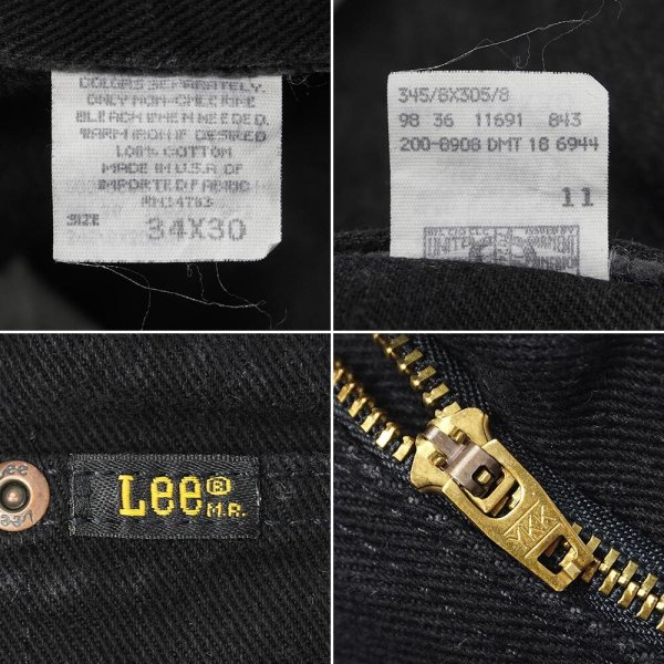 画像4: 90's Lee 200-8906 ブラックデニムパンツ “MADE IN USA / W34 L30” (4)