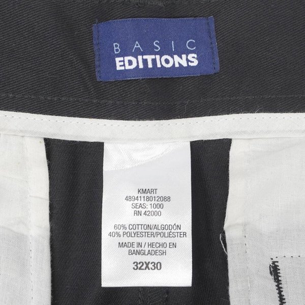 画像3: 00's BASIC EDITIONS 2タック チノトラウザー "DEADSTOCK / BLACK / W32 L30" (3)