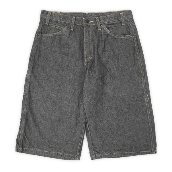 画像1: 00's Dickies 先染めブラックデニム ペインターショーツ "W32" (1)