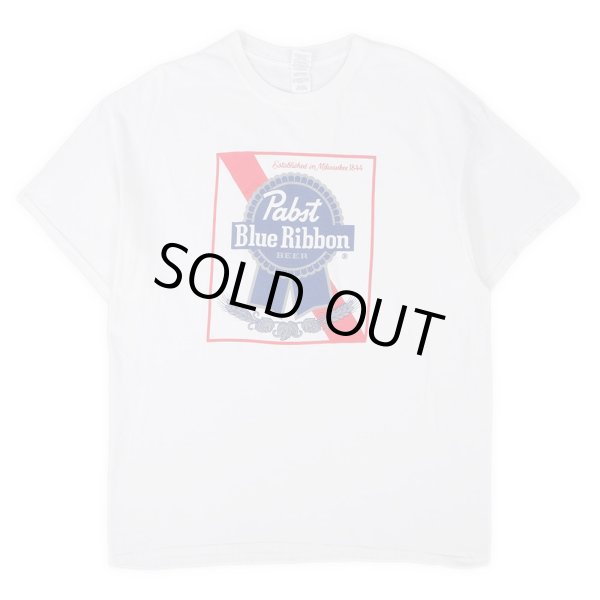 画像1: 00's Pabst Blue Ribbon BEER ロゴプリントTシャツ (1)
