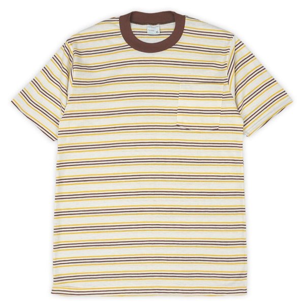 画像1: 70's JC Penney マルチボーダー ポケットTシャツ "DEADSTOCK" (1)