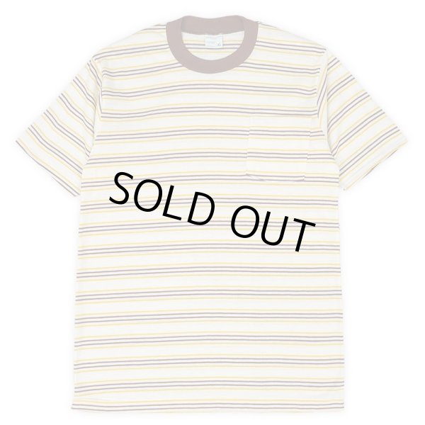 画像1: 70's JC Penney マルチボーダー ポケットTシャツ "DEADSTOCK" (1)