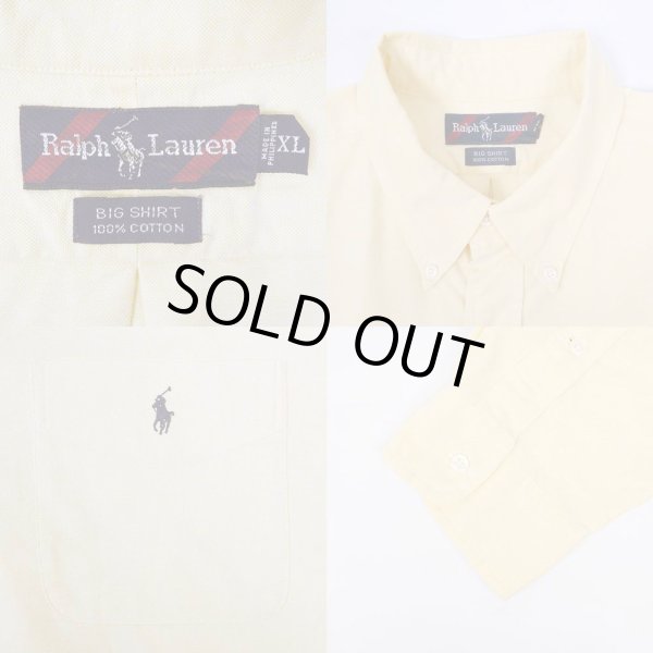 画像3: 90's Polo Ralph Lauren ボタンダウンシャツ “BIG SHIRT / Lemon Yellow” (3)