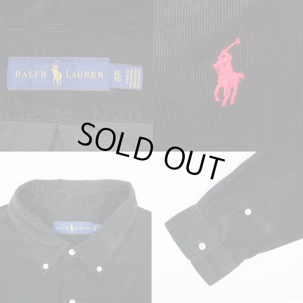 画像3: 00's Polo Ralph Lauren コーデュロイ ボタンダウンシャツ ”BLACK” (3)