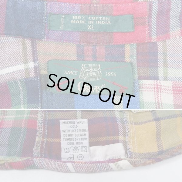 画像2: 90's ORVIS パッチワーク ボタンダウンシャツ (2)