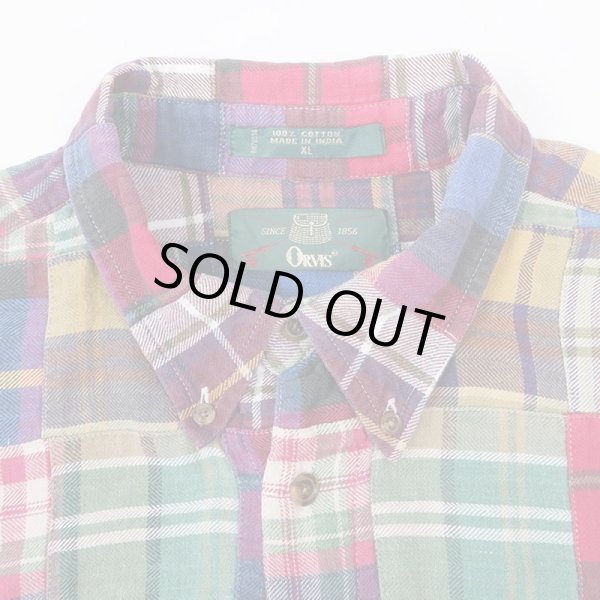 画像3: 90's ORVIS パッチワーク ボタンダウンシャツ (3)