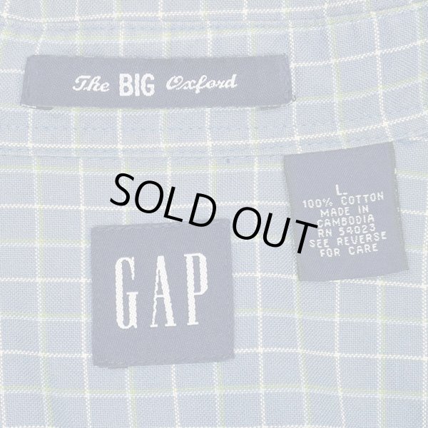 画像2: Early 00's OLD GAP ボタンダウンシャツ "The BIG Oxford / BLUE Plaid" (2)