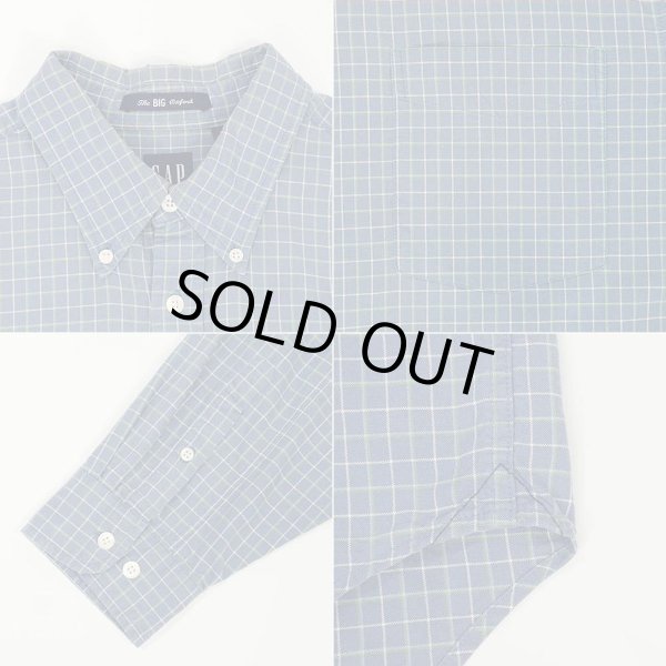 画像3: Early 00's OLD GAP ボタンダウンシャツ "The BIG Oxford / BLUE Plaid" (3)