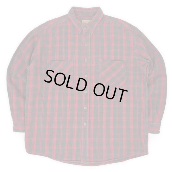 画像1: Late 90's ST JHON'S BAY ヘビーネルシャツ "Black×Red Plaid" (1)