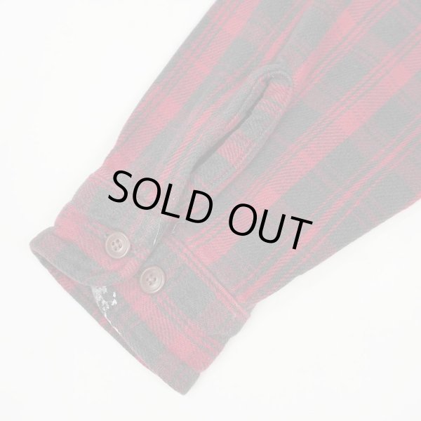 画像4: Late 90's ST JHON'S BAY ヘビーネルシャツ "Black×Red Plaid" (4)