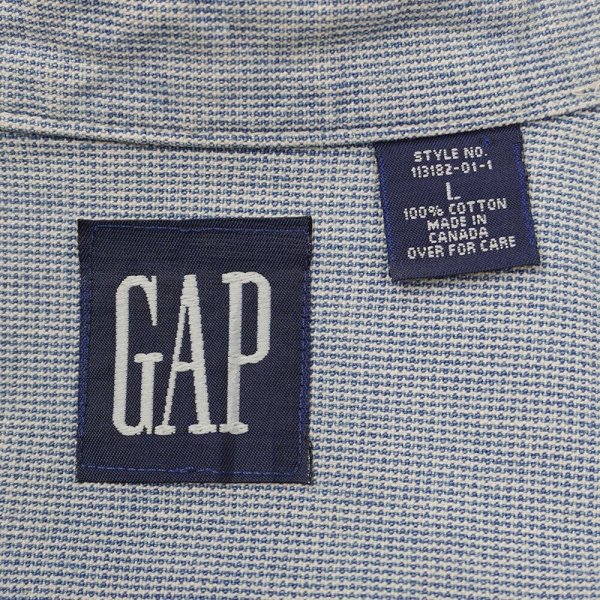画像2: 90's OLD GAP ピンチェック柄 コットンワークシャツ (2)