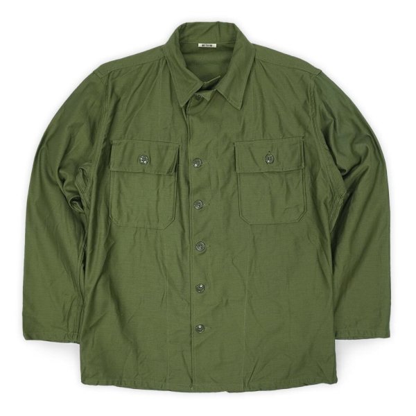 画像1: Early 60's US.ARMY コットンサテン ユーティリティーシャツ "1st後期 / DEADSTOCK" (1)