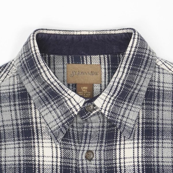 画像3: Late 90's ST JOHN'S BAY ヘビーネルシャツ "Navy Plaid" (3)
