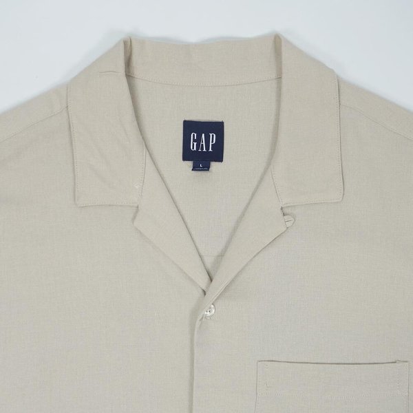 画像3: 00's GAP S/S オープンカラーシャツ "LINEN×RAYON" (3)