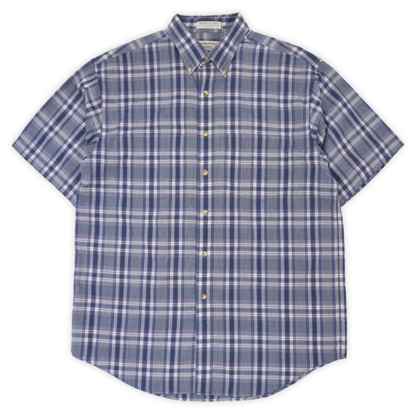 画像1: 00's ARROW S/S ボタンダウンシャツ "Blue Plaid" (1)